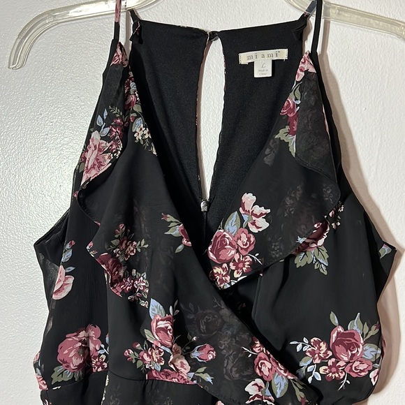 3/$15 Miami Floral Strapless V-Neck Faux Wrap Style Dress- Junior Large - Picture 2 of 9